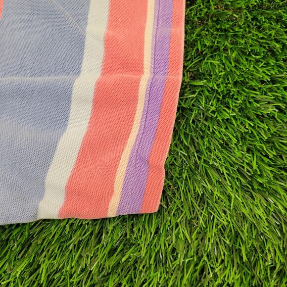 Vintage 90s IZOD Polo Shirt Large 23x28 Faded Stripes - Picture 9 of 13